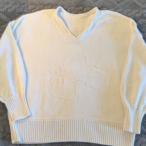 Disney Tommy Bahama Women's Minnie Mouse V-Neck Sweater 100% Cotton